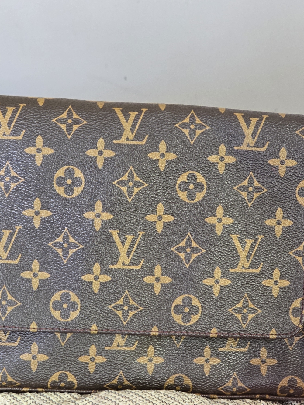 Louis Vuitton Brown and Tan Monogram Clutch
